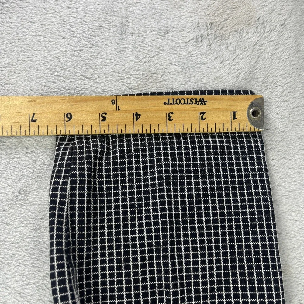 Banana Republic Dress Pants Women 10 Black Sloan Skinny Grid Pattern Ankle Fit